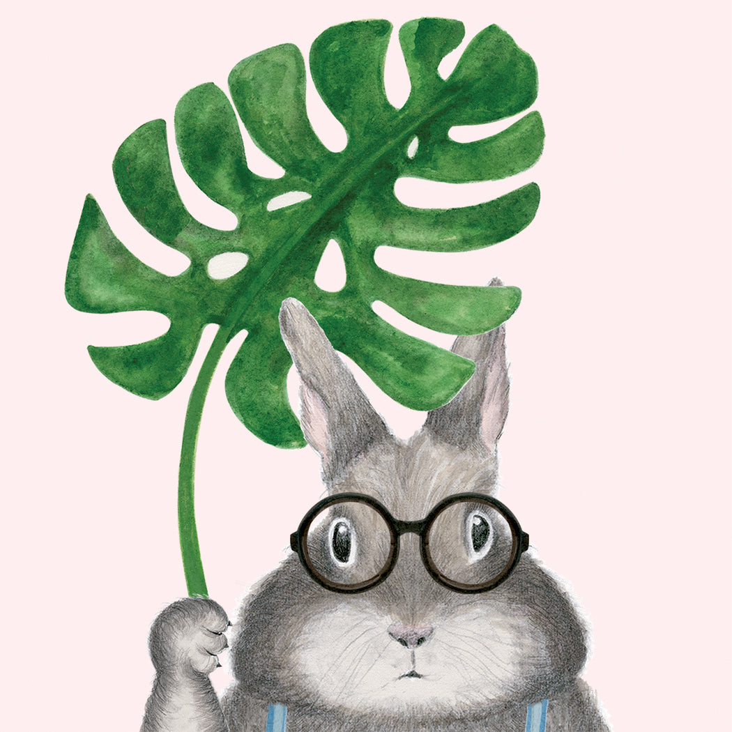 Bunny with Monstera  