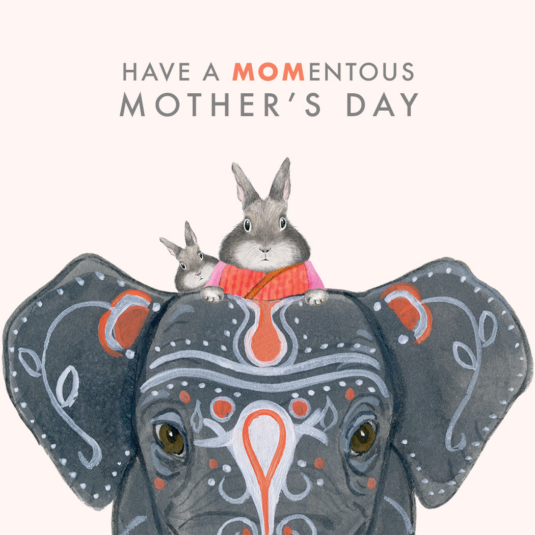 Mom Bunny on Elephant  